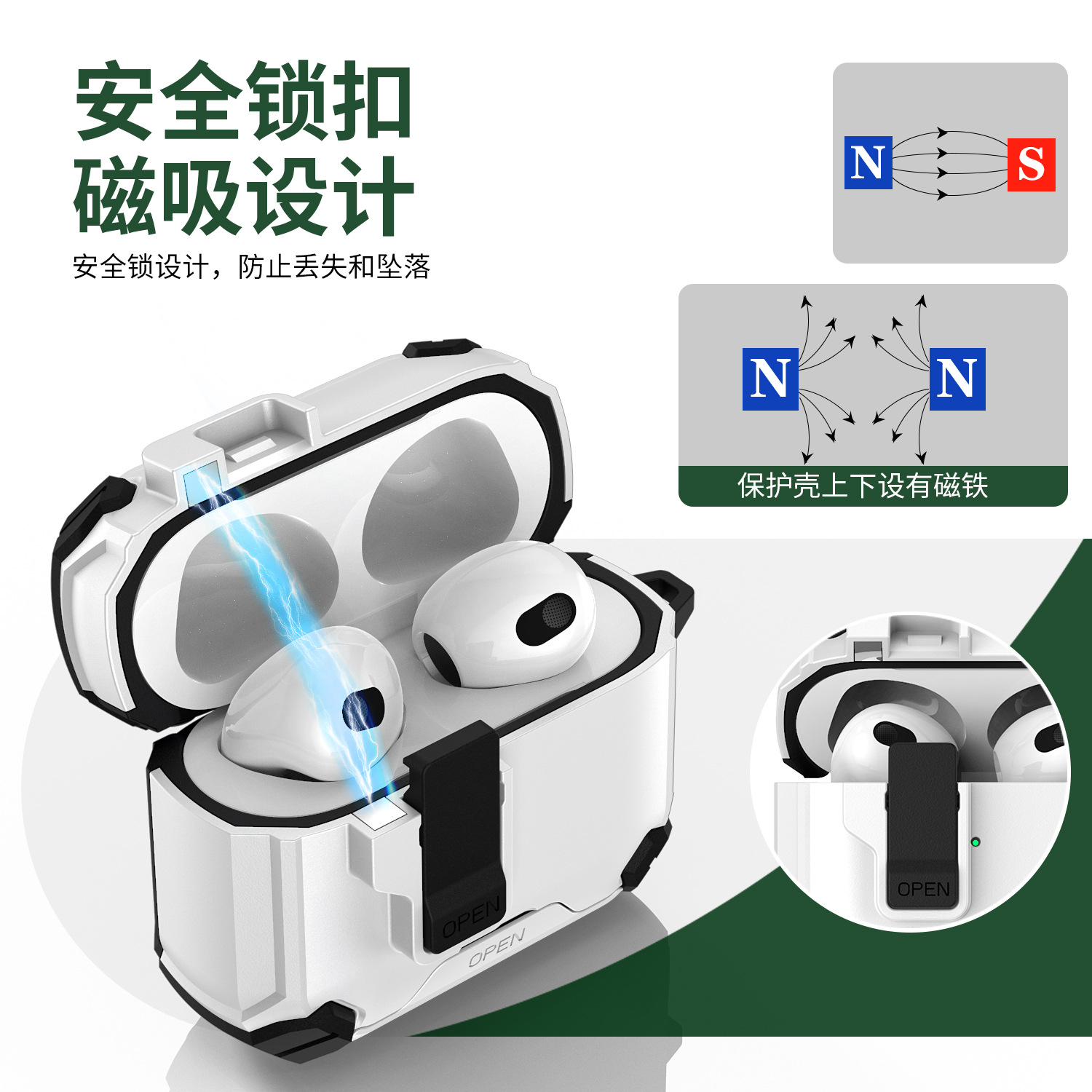 New Airpodspro3 Protective Case AirPods 4Th Generation Protective Case Apple Mobile Phone Holder Pop-Up Earphone Case