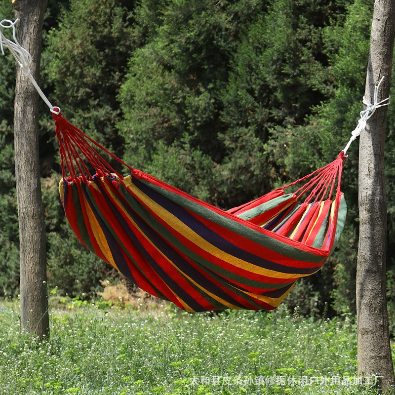 Гамак, уличное туристическое оборудование, повседневный канвас, для отдыха в помещении, двойной/одинарный гамак, расширенный уличный изогнутый стержень
