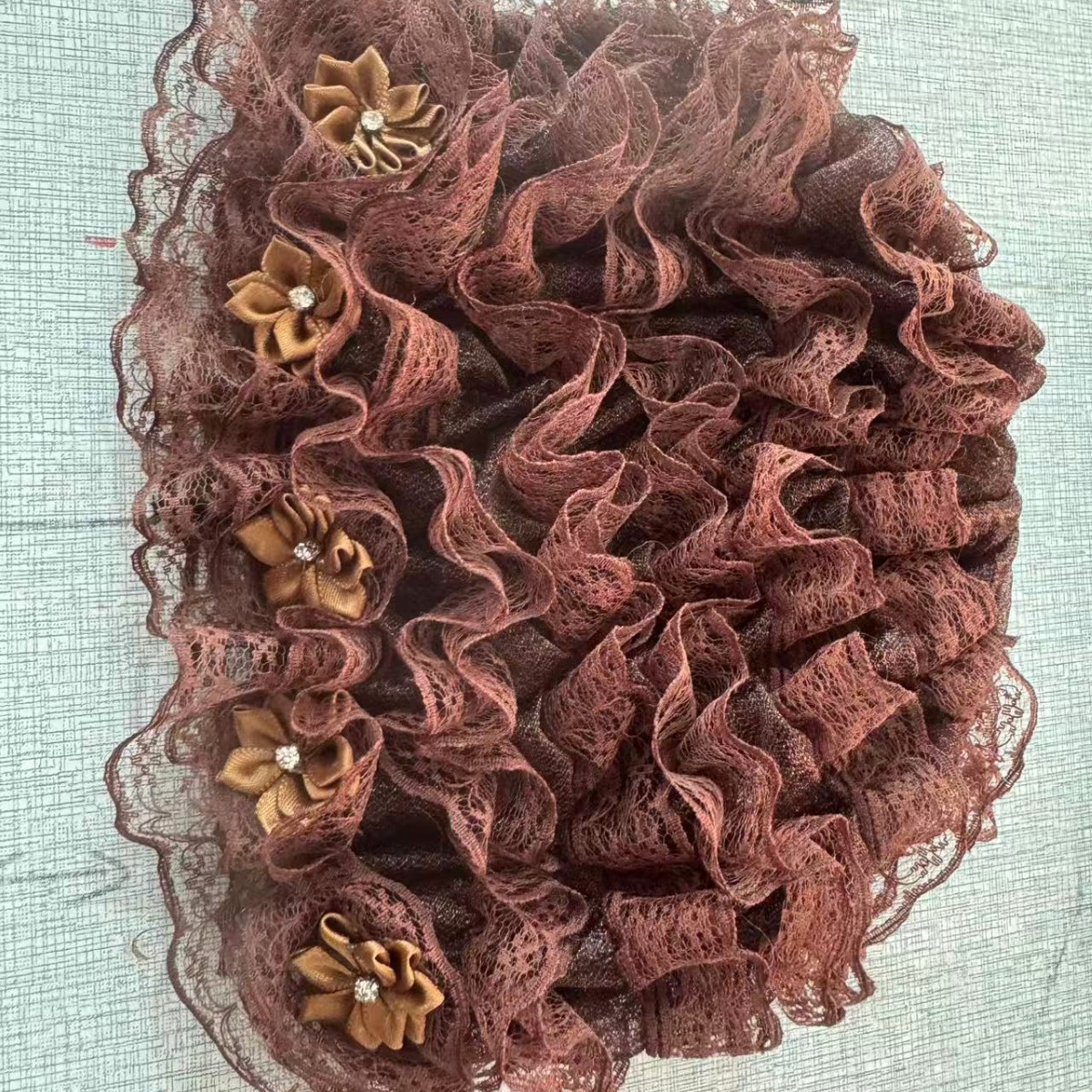 Summer Thin 5-7 Layer Silk Soft Small Hat with Floral Lace, Fashionable Versatile Hat to Cover Gray Hair, Breathable Hat