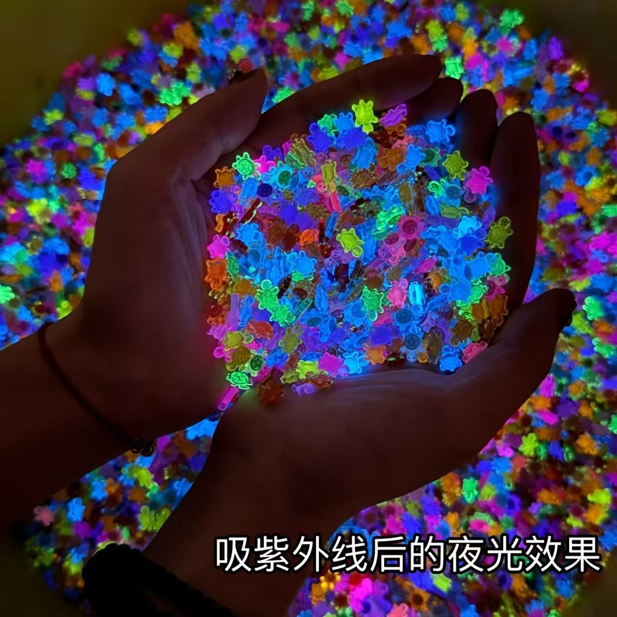 Mini New Cartoon Luminous Cream Turtle Resin Cute Explosions Nail Art Ornaments Upgrade Turtle Diy Accessories