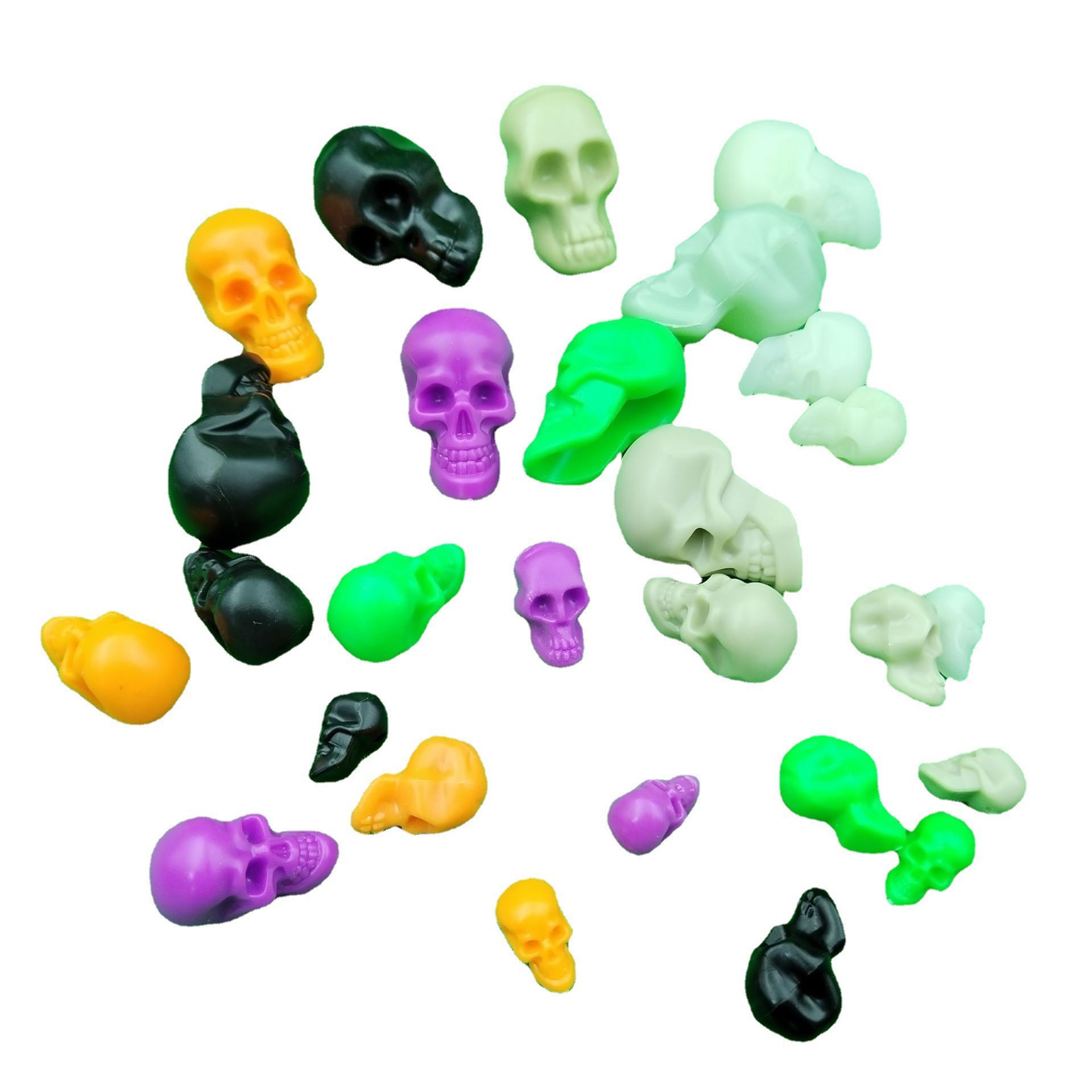 Plastic Skull Color Fake Skull Halloween Haunted House Horror Venue Layout Props Multiple Specifications