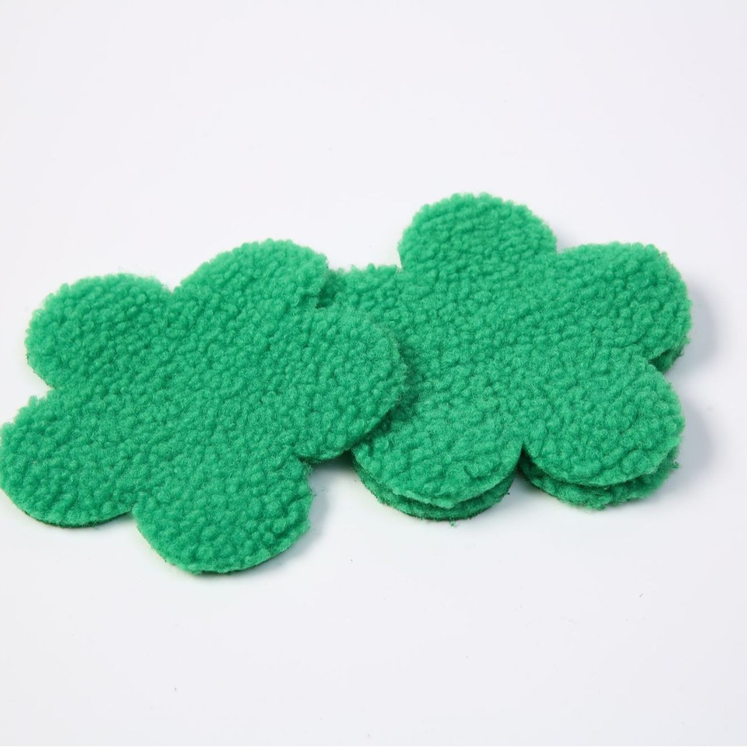 Laser Cutting and Flocking Gold Velvet Fabric, Laser Cut Out Doll Circle Plush Fabric, Laser Cutting and Processing