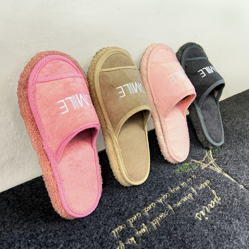 Towel Cotton Cross-border Foreign Trade Japan Korean Style Lazy Slippers Floor Sweeping Mute Slippers Removable