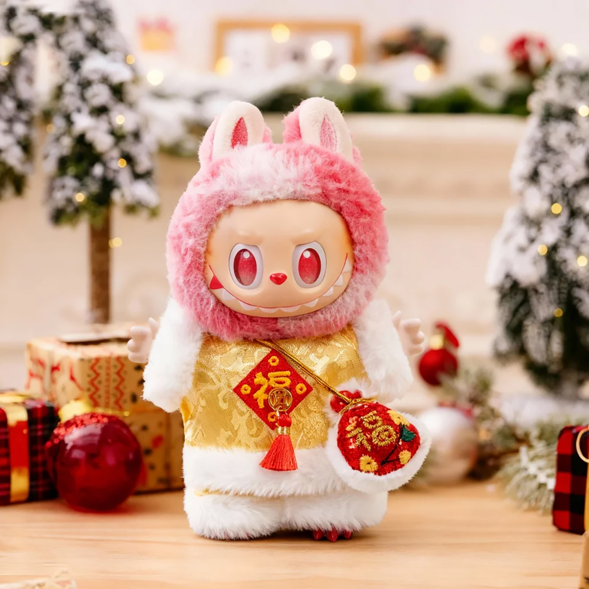 Labubu Handmade Doll Clothes New Year Outfit Labubu New Year Birthday Lucky Bag First Generation Third Generation 17cm Doll Clothes Replacement Outfit