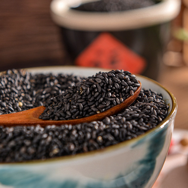 2024 Cooked Black Sesame 500g Vacuum Bag Zhumadian Local Sesame Granules Full and Free of Miscellaneous