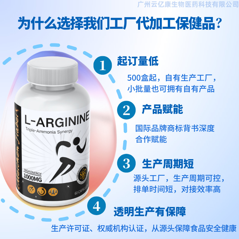 L-Arginine L-Arginine Capsules Citrulline Capsules Manufacturer Oem Processing Cross-Border Health Care Products