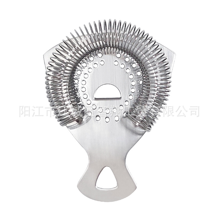 Stainless Steel Cross-Border European-Style Hawthorne Cocktail Strainer 304 Mesh Filter Boston Ice Separator