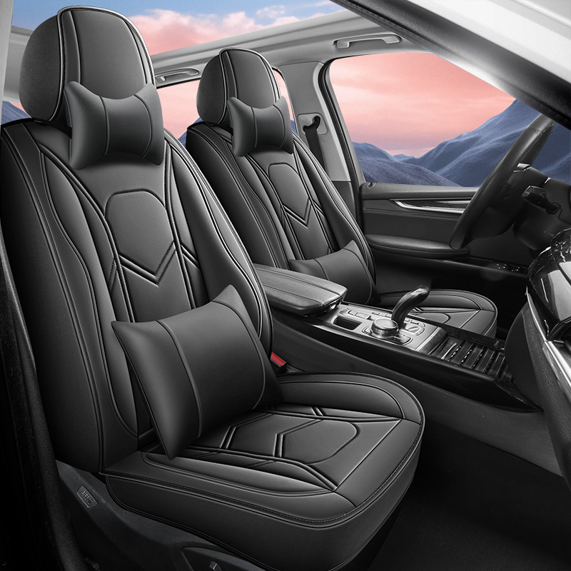 25 Years New Model Full Surround Full Leather Car Seat Cushion All-Season Universal Seat Cover Original Factory Dropshipping Cross-Border Wholesale