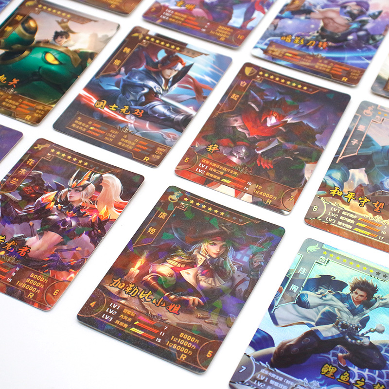 King of Glory Card Embossed Refraction Uv Hot Stamping Process Customized Game Card Animation Peripheral Board Game Plastic Card