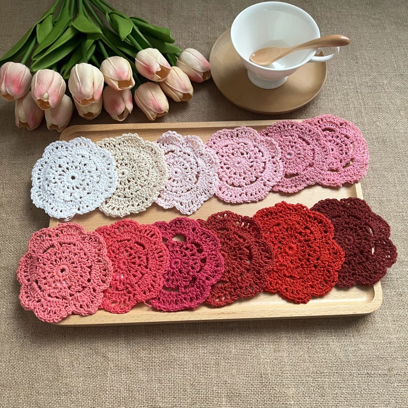 Handmade Crochet Plate Mat Coaster Amazon Source ebay Aiduo -1 Single Flower 5g American Pastoral Lace