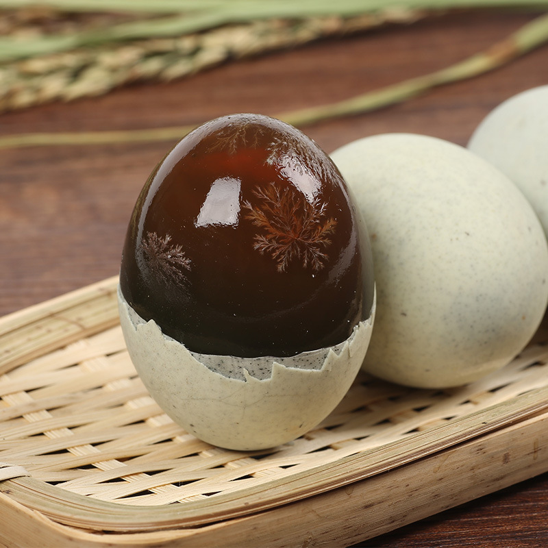 Shendan Pine Flower Preserved Eggs 20 Pieces Lead-Free Craftsmanship Pine Flower Duck Eggs for Catering Hubei Factory Direct Supply