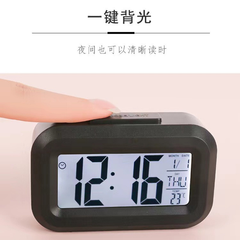 Ins Mini Cute Lcd Digital Clock for Students Special Cute Desktop Multi-Function Luminous Clock Alarm Clock Wholesale