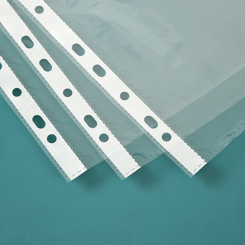 Transparent a4 Loose-leaf Document Bag 11-hole Document Protection Bag Data Storage Insert Office Bag Protective Film Cross-Border