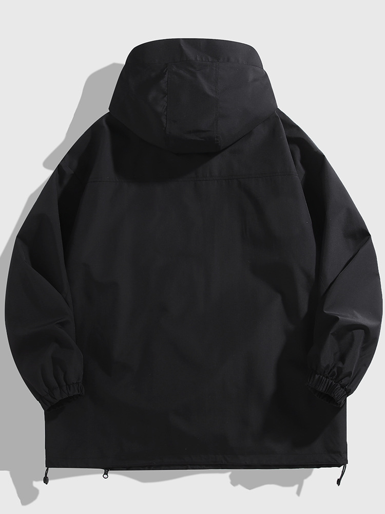 Black Samurai Outdoor Functional Oblique Zipper Waterproof Jacket for Men 2024 New Fat plus size Jacket