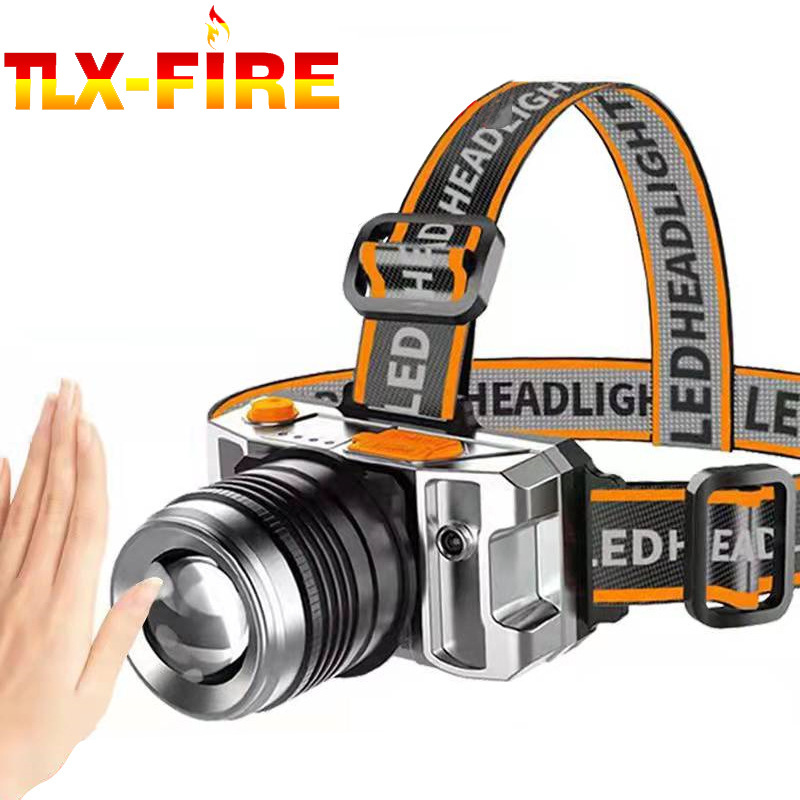 Уличные налобные фонари, мощный свет, длинный диапазон, USB зарядка, LED, три цвета, для ночной рыбалки