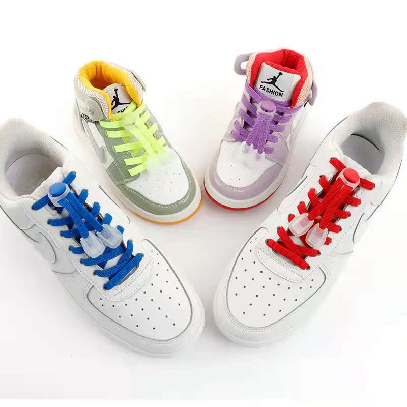 Bread Spring Buckle Lazy Shoelace Buckle Tie-Free Color Plastic Double Hole Press Non-Slip Shoelace Buckle Clothing