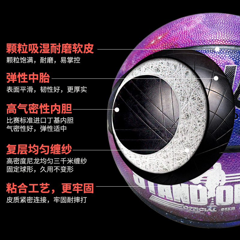 Wholesale Street outdoor wear-resistant moisture absorption Pu No. 6 female primary and secondary school students No. 7 adult competition basketball No. 5 children