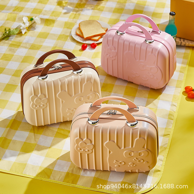 Bunny Hand Makeup Case 14 Inch Bridesmaid Luggage Cartoon Storage Bag No Password Case Suitcase Hand Gift