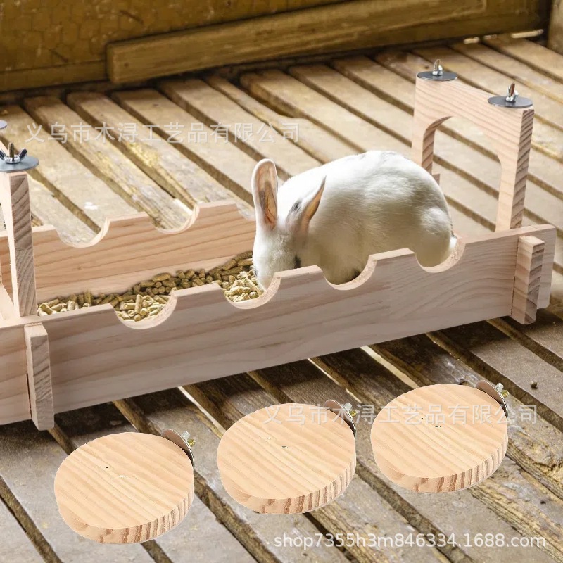 Solid Wood Pet Hanging Suspension Bridge Hamster Aerial Platform Hamster Hiding Shelter Rabbit Feeder Pet Supplies