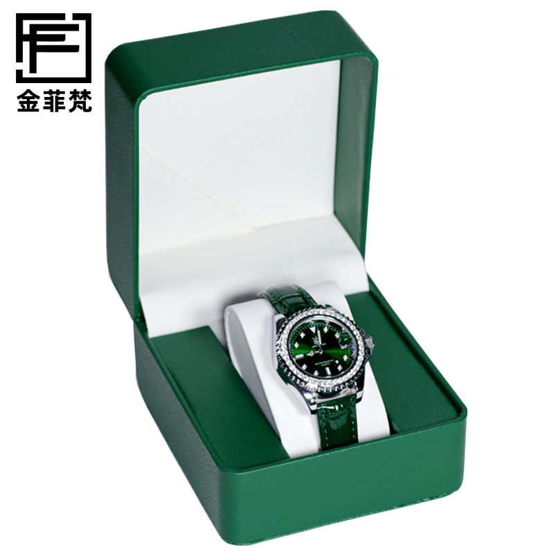 Cross-border Pebbled Rounded Corner Watch Box, Classy Watch Packaging Box, Green Watch Bracelet Storage Box, Convenient Watch Box
