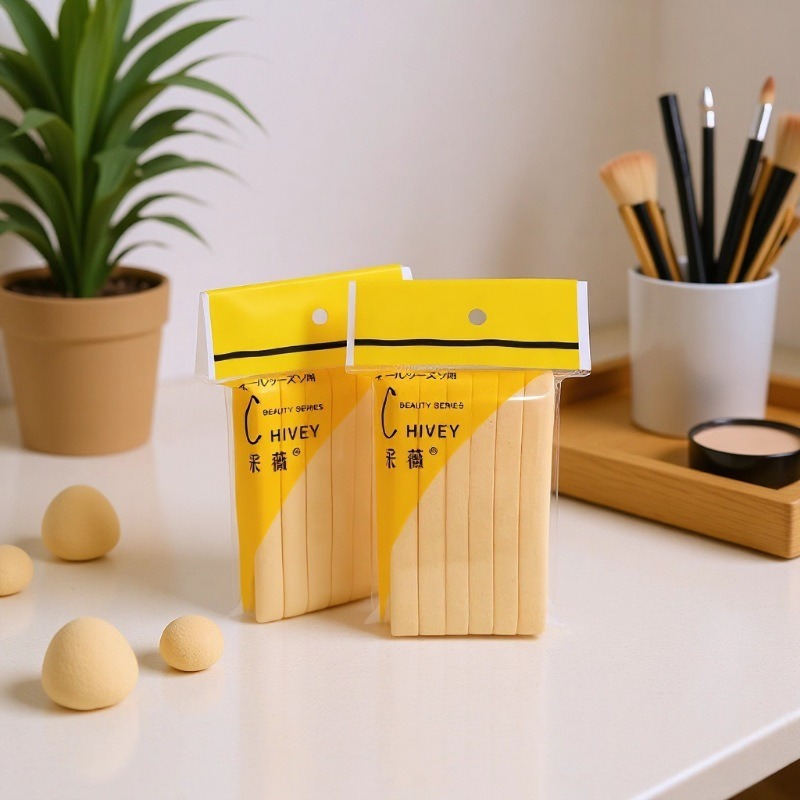 Caiwei Compressed Strips Pva Face Wash Sponge Wood Pulp Sponge Compressed Cleansing Sponge Expands When Exposed to Water Seaweed 12 Makeup Remover Cotton