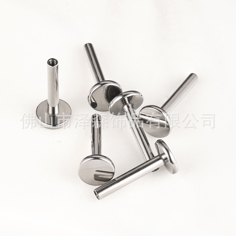 F136 titanium alloy earnail rod inner tooth lip nail rod 1.2/1.0(16/18G)G23 titanium earnail flat bottom rod