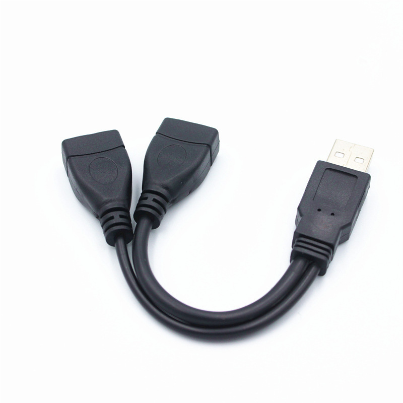 Car Splitter with One-To-Two USB One-To-Two Female Adapter Cable for One Male and Two Female Charging Data Extension Cable