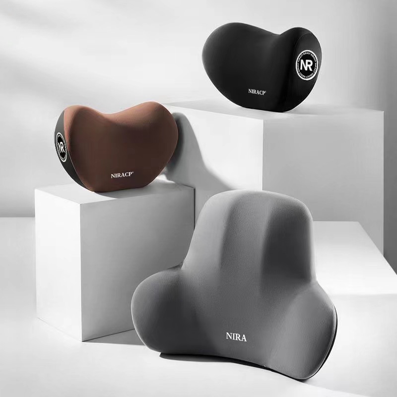 Car lumbar support headrest car neck pillow back cushion waist support suit memory foam car lumbar support waist support