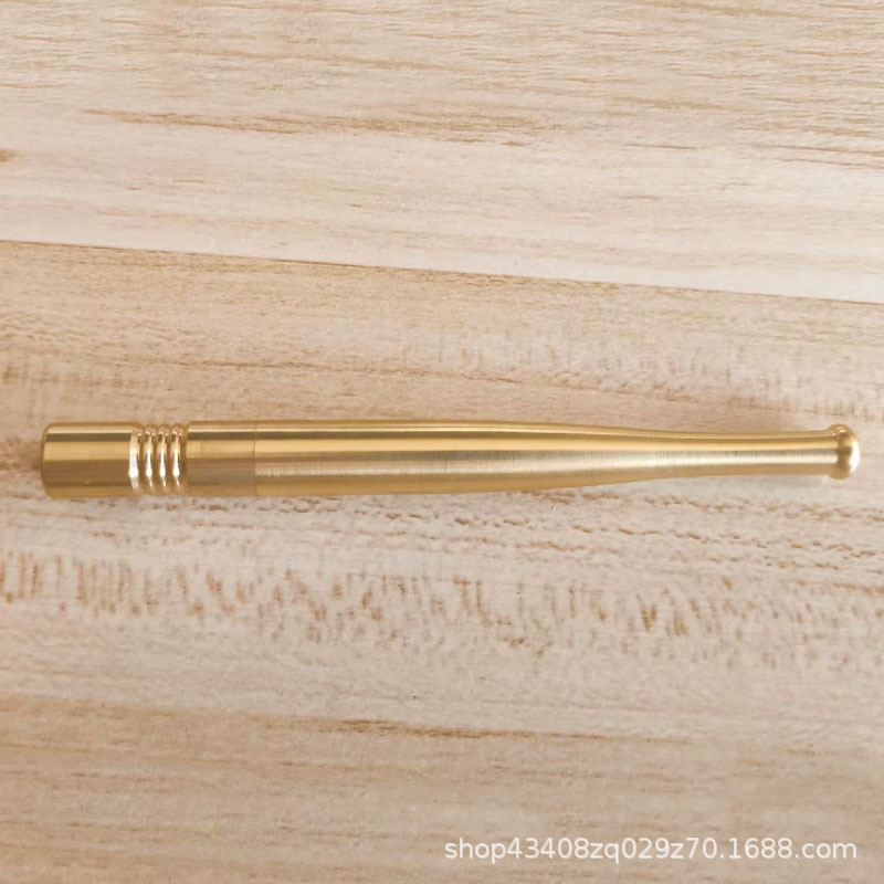 Brass Pipe Short Cigarette Holder Portable Old-Fashioned Copper Pipe with Filter Dry Tobacco Dual-Use Removable Cleaning Wholesale