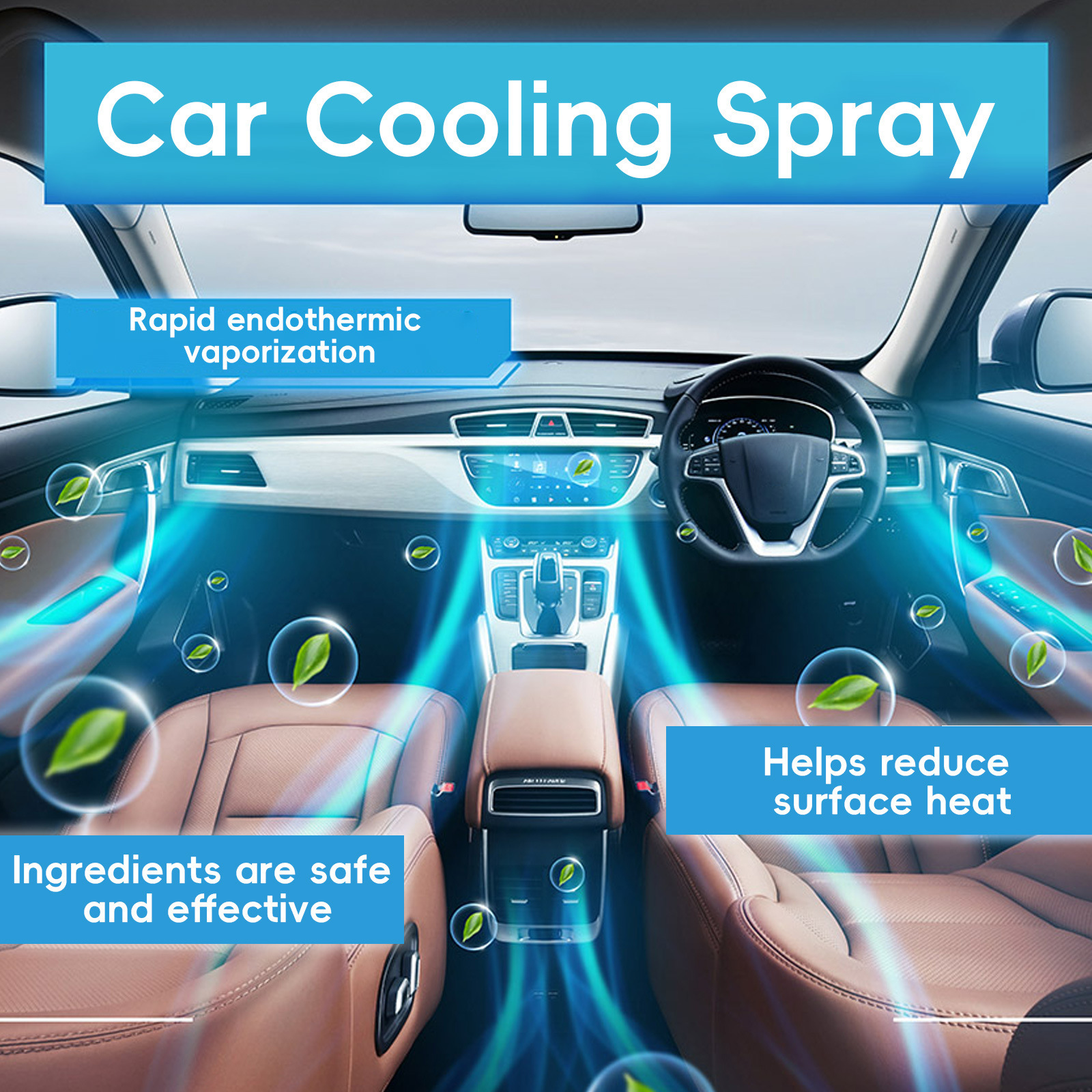 Homonth Car Cooling Spray Summer Car Cooling Agent Cooling Cooling Car Interior Cool Driving