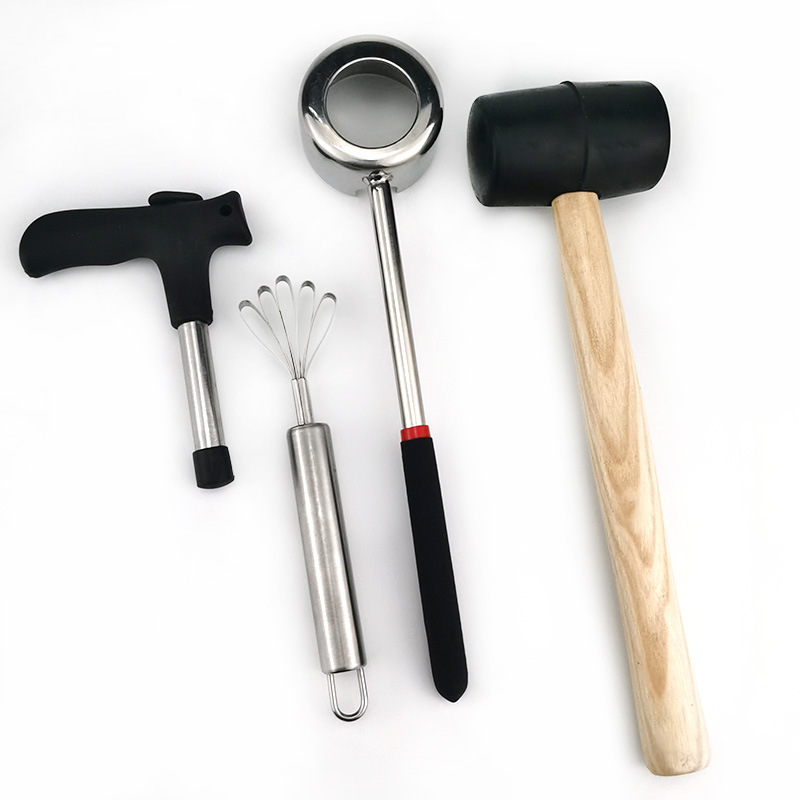 Spot Stainless Steel Coconut Opening Machine Coconut Opening Machine Set Coconut Shell Opening Hole Puncher Coconut Meat Shaper Coconut Opening Tool