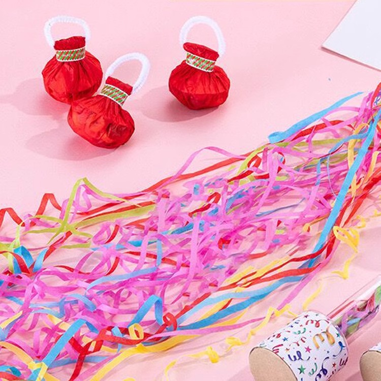 Hand-throwing ribbon magic spider silk pull ring grenade stage performance props wedding party holiday atmosphere supplies