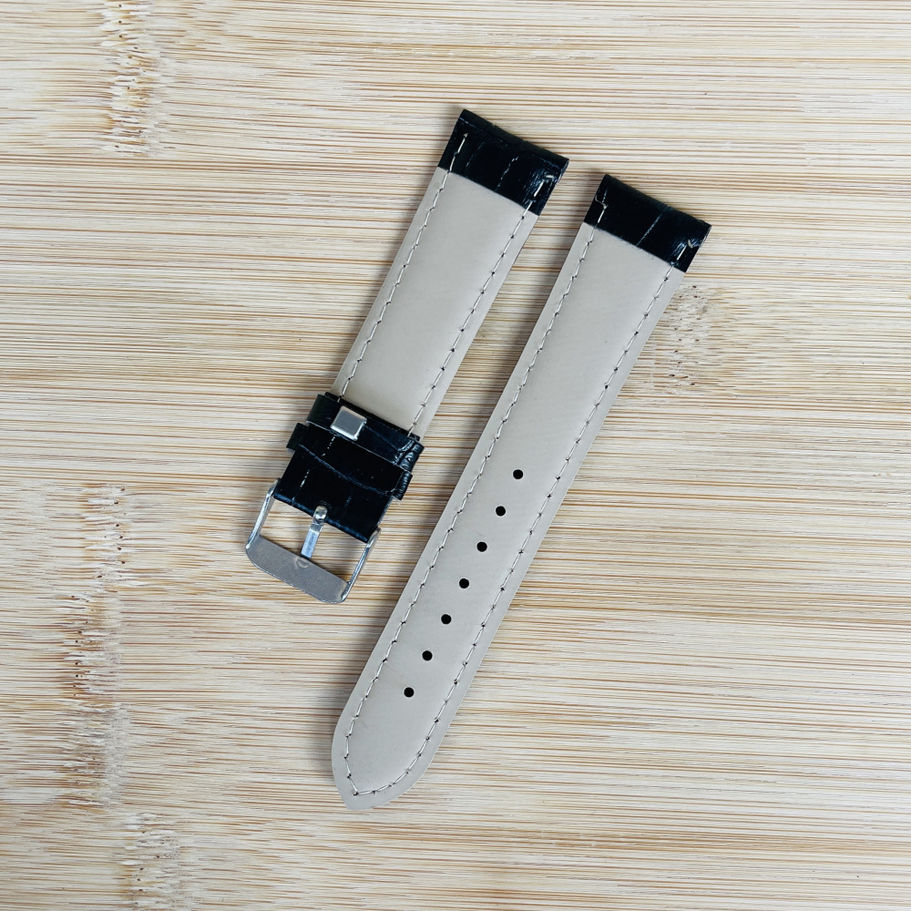 Wholesale Bamboo Pattern Watch Leather Strap Imitation Belt Bamboo Pattern Black 14 16 18 20 22mm in Stock
