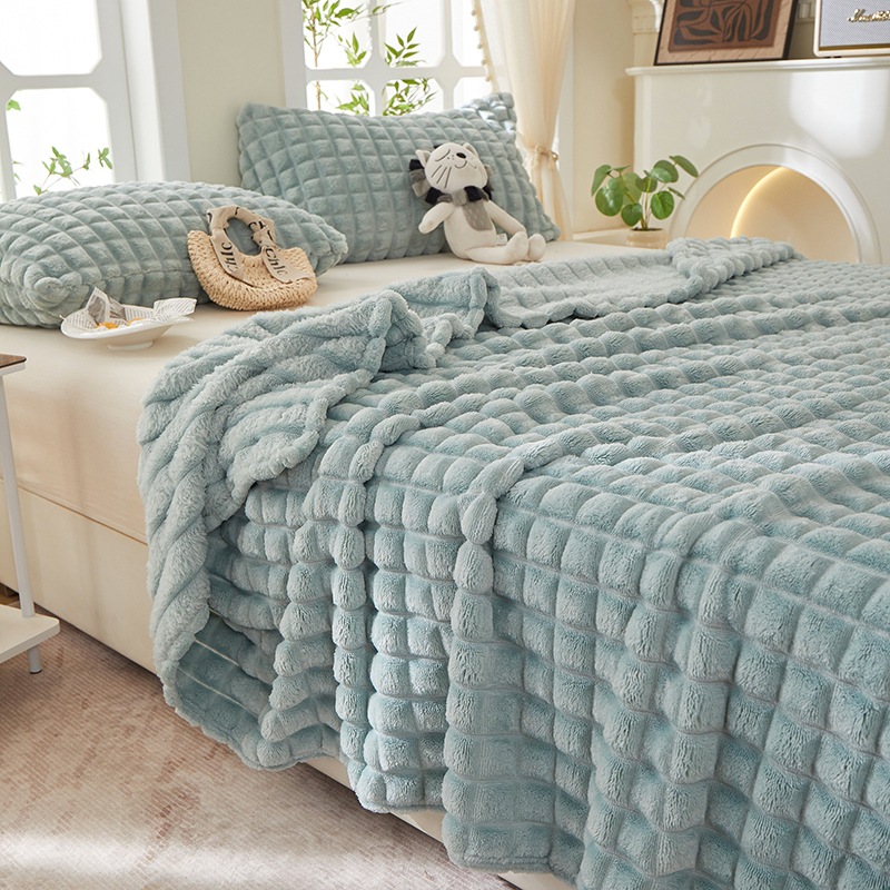 Cross-Border Popular Multifunctional Air-Conditioned Blanket, Sofa Blanket, New Cloud-Like Dreamland Solid Color Cut Flower Carved Blanket Wholesale