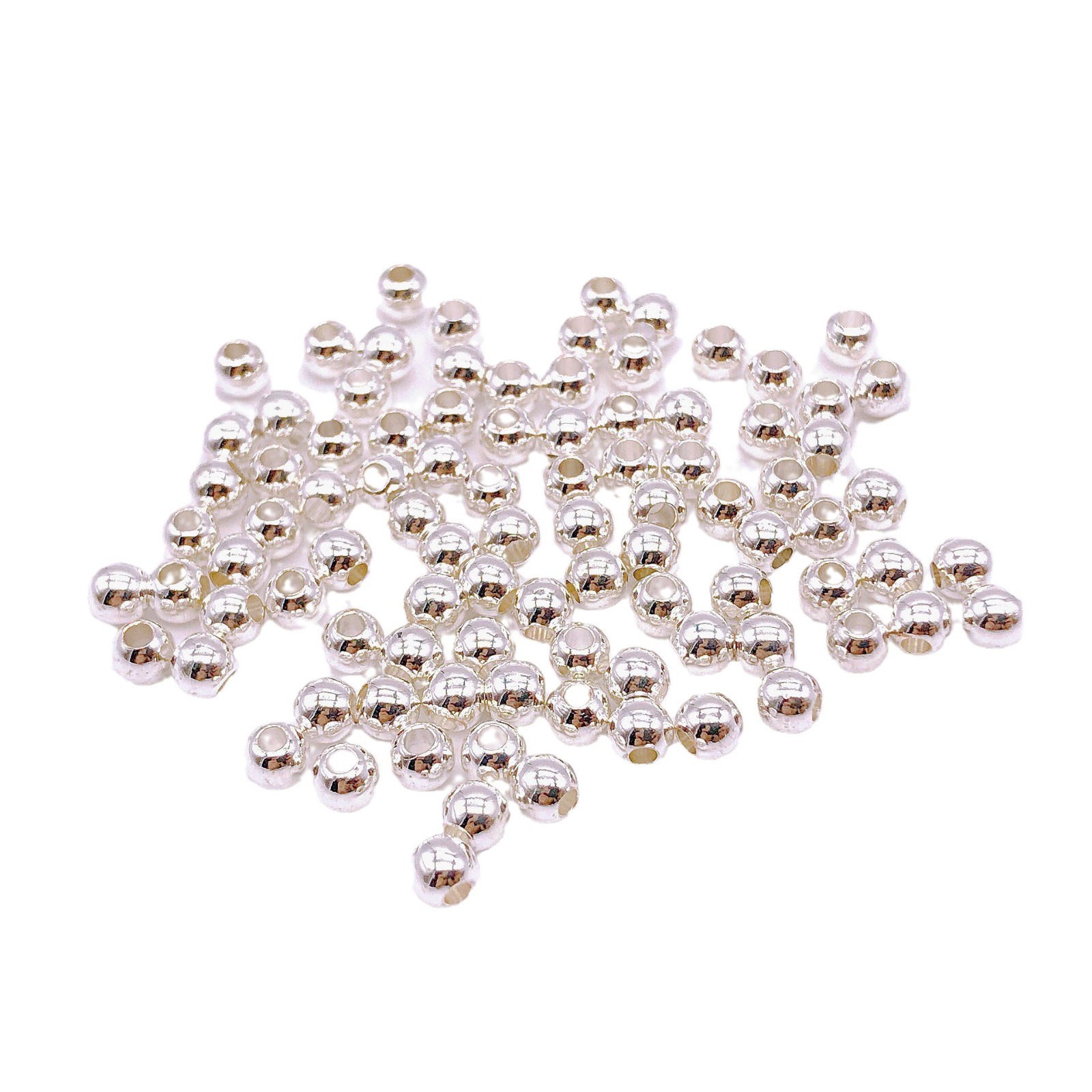 18K Color-Preserving Small Gold Beads Copper Beads Solid Glossy Round Beads Loose Beads DIY Bracelet Beaded Bracelet Separated Beads Jewelry Accessories