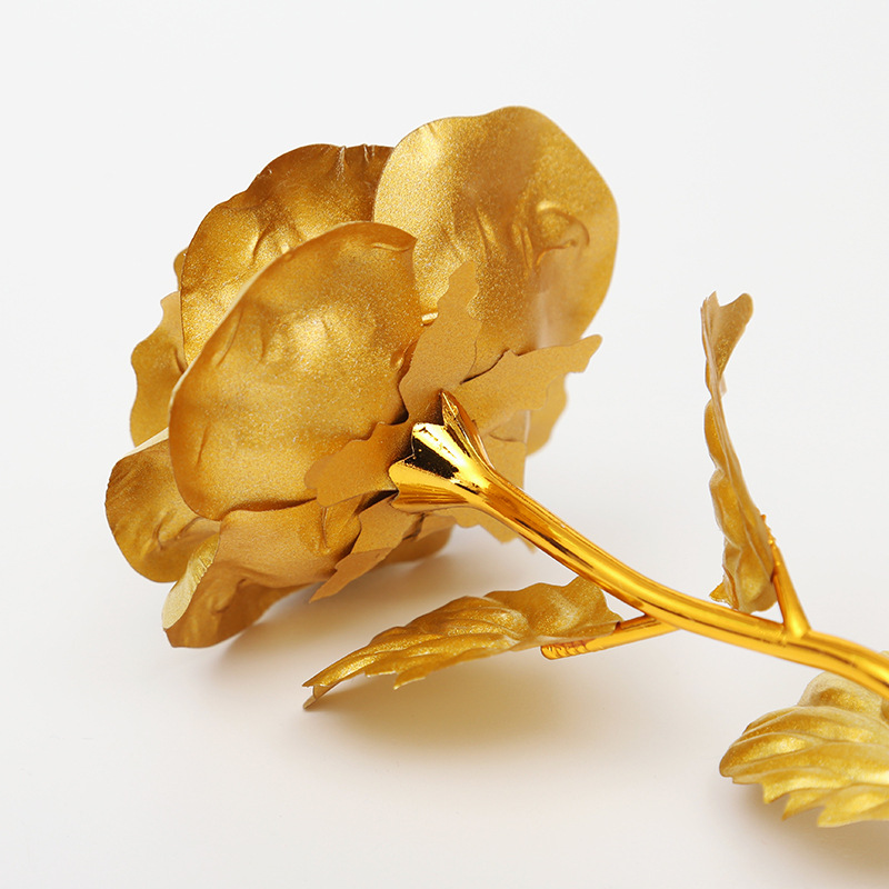 24K Gold Foil Rose Gold Plated Rose Gift Box Tanabata Valentine's Day Mother's Day Gift Not Withering Gold Foil Flower