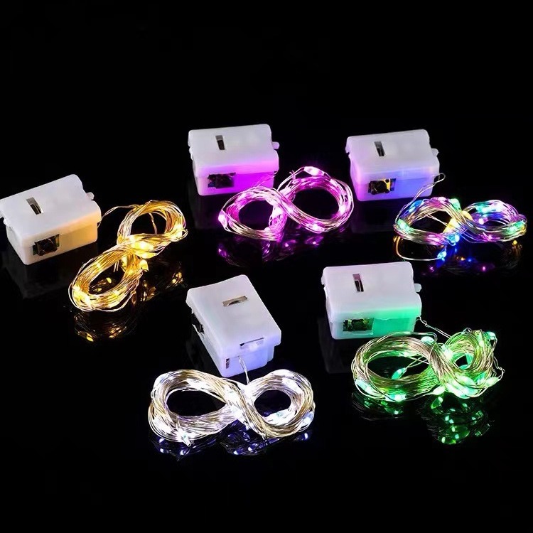 Светодиодная гирлянда в маленьком белом коробке, медные провода, подарочная упаковка для цветов, рождественские огни