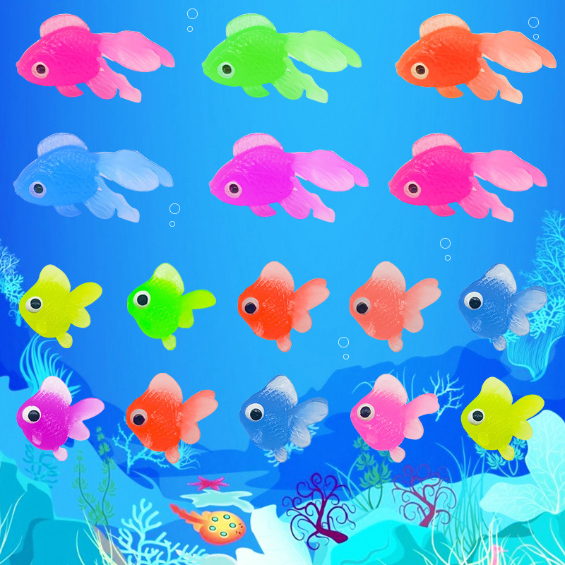 Кросс-бордерный искусственный маленький золотая рыбка прямая продажа нового мягкого резинового TPR поплавка рыболовные игрушки оптом