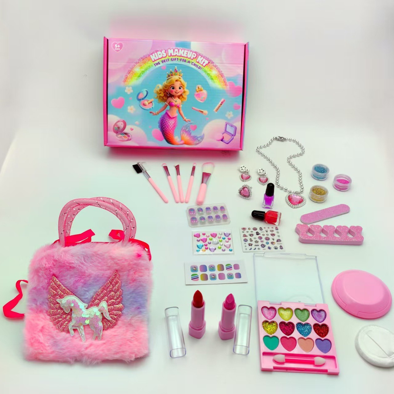 Cross-Border Hot Selling New Children's Cosmetics Set Unicorn Handbag Cosmetics Set Children's Beauty Toys