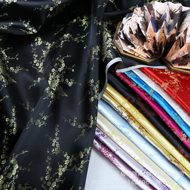 Plum Blossom Brocade Fabric Ancient Costume Han Dynasty Stage Performance Costume Chinese Style Decorative Jacquard Silks and Satins Fabric Wholesale