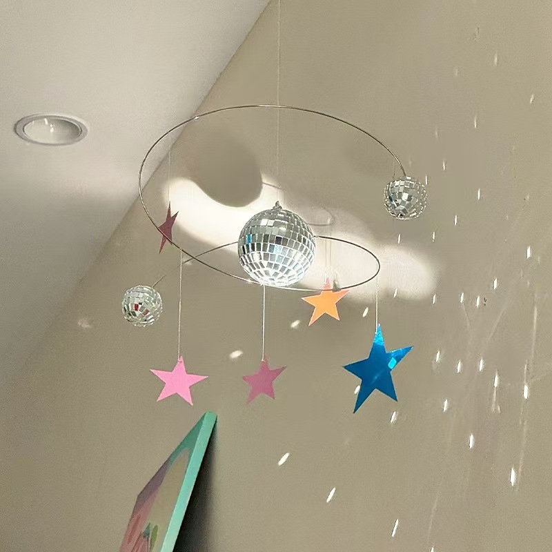 Подвеска с отражающим эффектом звёздного ночного неба, набор материалов для ручной работы, декор для гостиной и спальни, подвеска в виде планеты диско