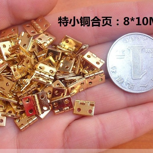 2 points mini hinge with nail hinge flat hinge 4 holes small hinge 8*10 copper hinge small model hinge