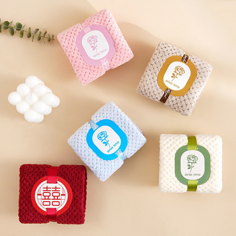 Souvenir Towel Coral Velvet Absorbent Wedding Gift Return Gift National Trend Creative Gift Towel Tulip Bear