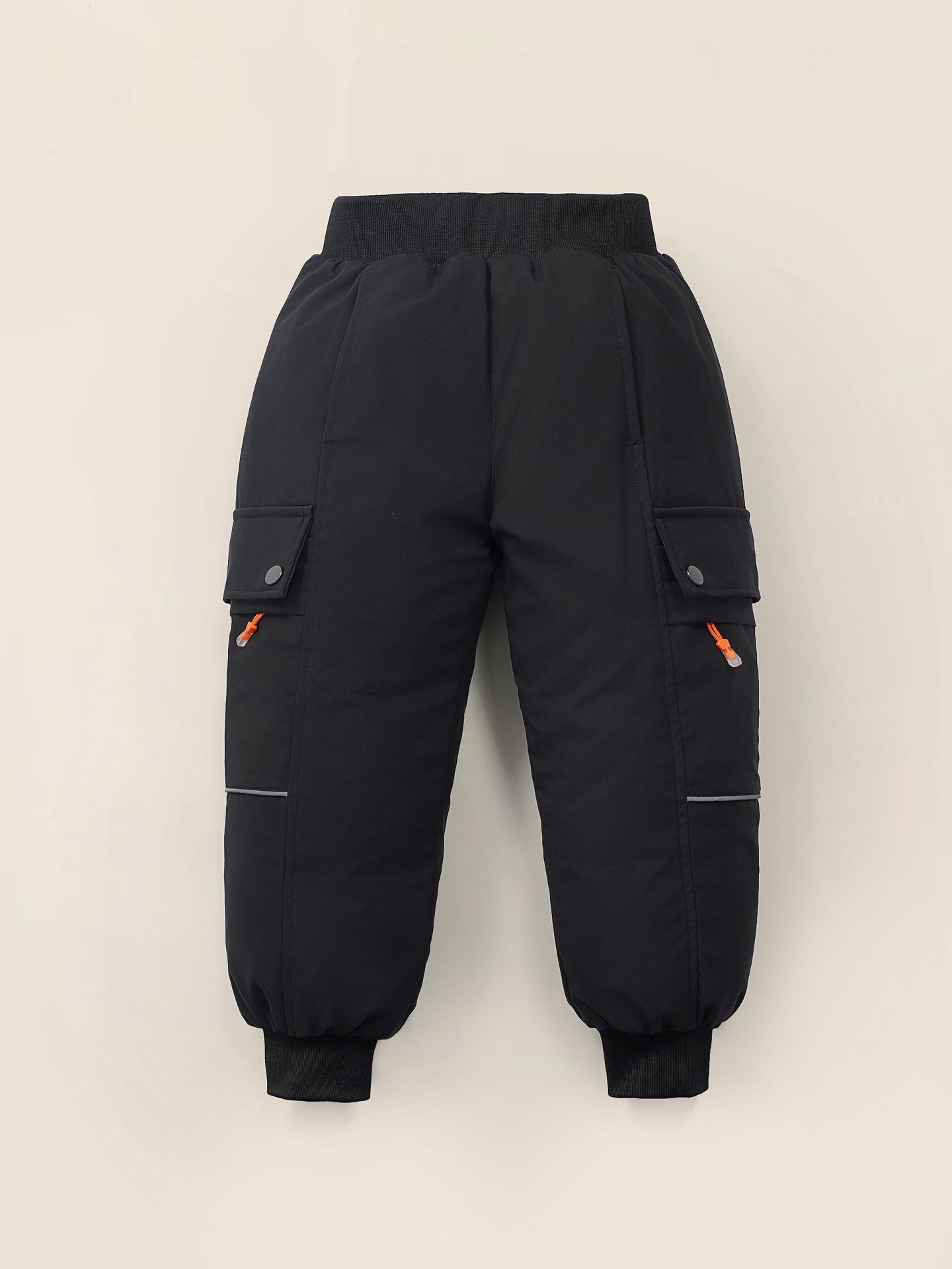 New National Standard 90 White Duck down Pure Color Zipper Workwear down Pants for Middle-Aged and Older Boys and Girls Warm and Thickeneded White Duck down