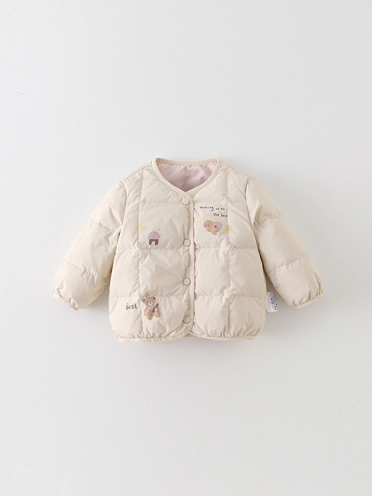 Girls' down Jacket 2025 New Stylish Autumn and Winter Boys' 90% White Duck down Coat Infant Warm A-Class