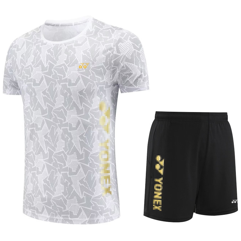 Yy Badminton Uniforms for Men and Women Quick-Drying Jerseys Short-Sleeved Shorts Sports Suits Tennis Volleyball Table Tennis Uniforms Summer Clothes