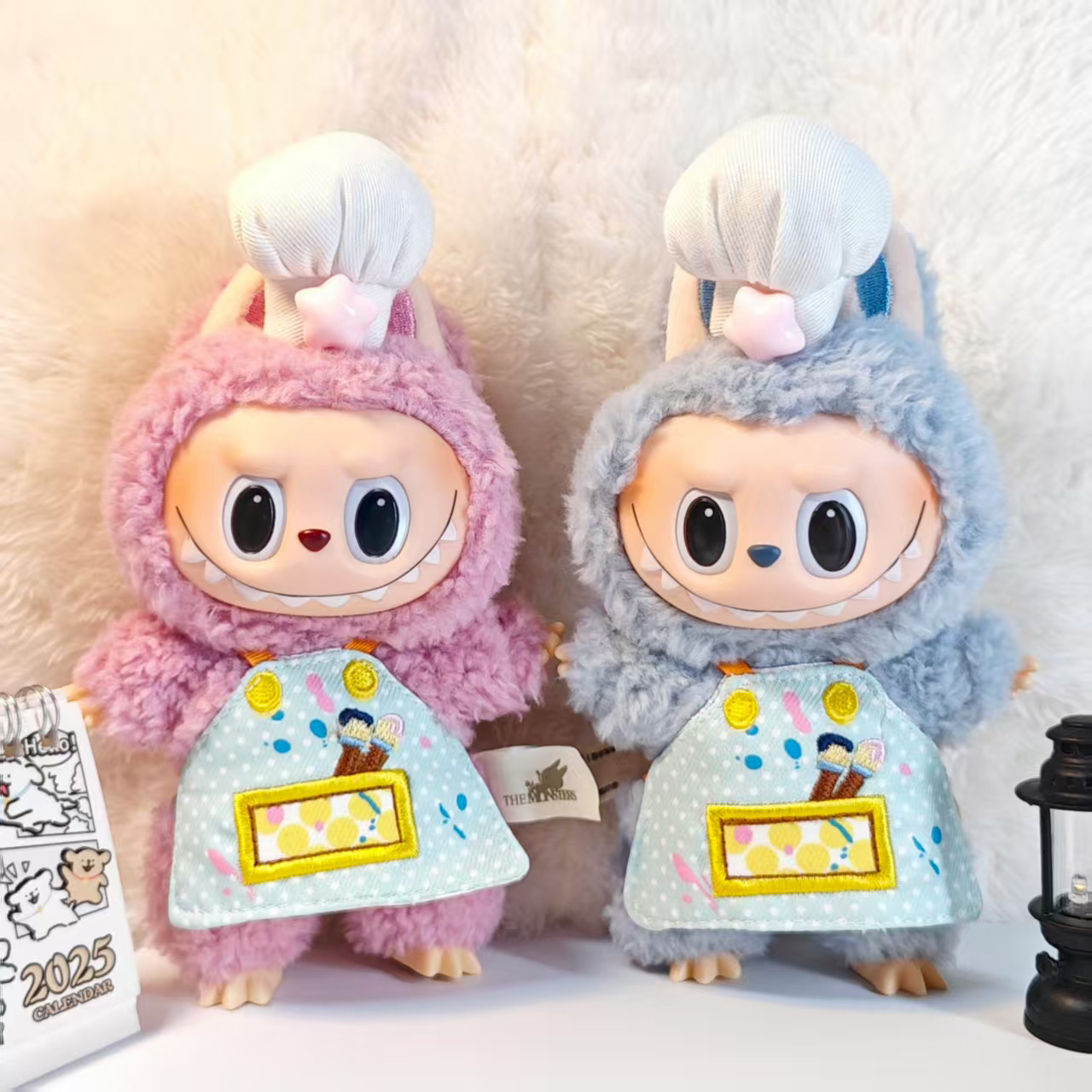 Labubu Kt Doll Clothes Rilakkuma Apron Doll Universal Versatile Embroidered Apron Beret Doll Outfit Chef Hat