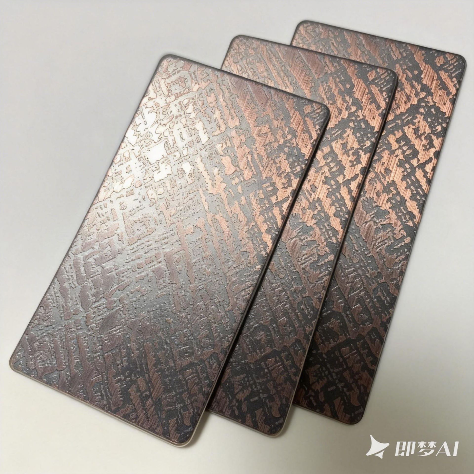 Stainless Steel Etched Water Plated Red Bronze Matte