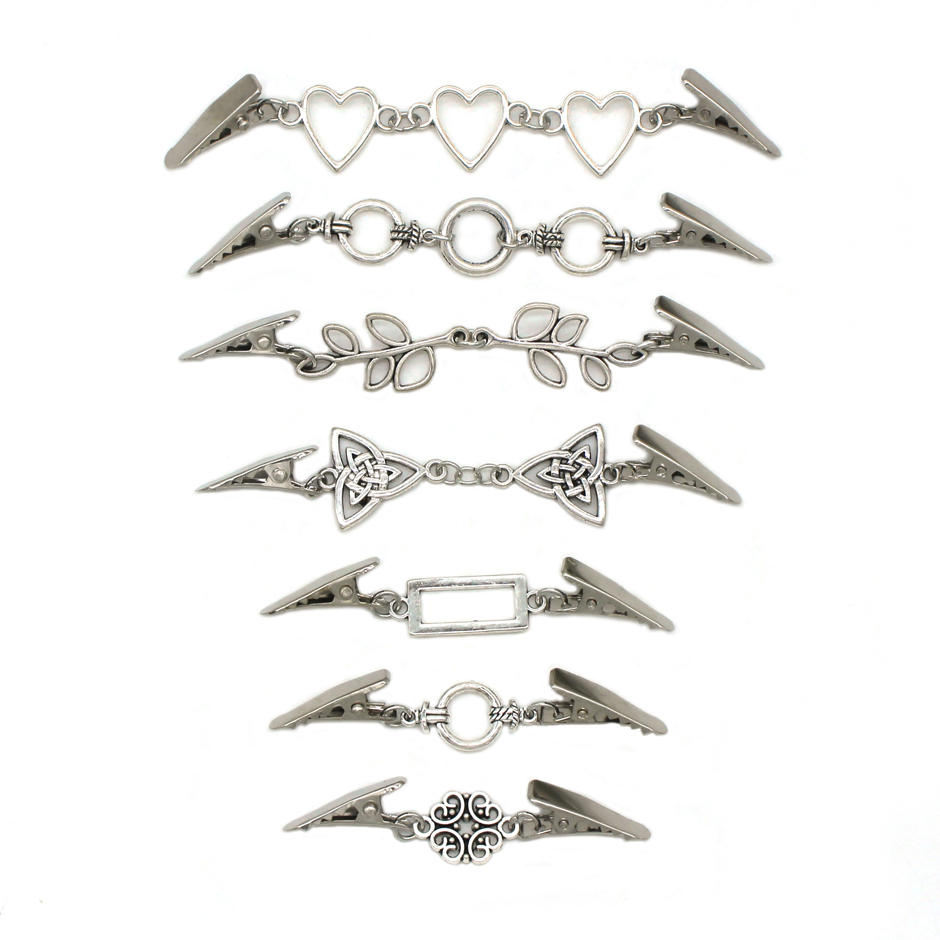 TEMU hot sale sweater clip ladies retro alloy pearl chain all-match shirt collar clip anti-light brooch wholesale