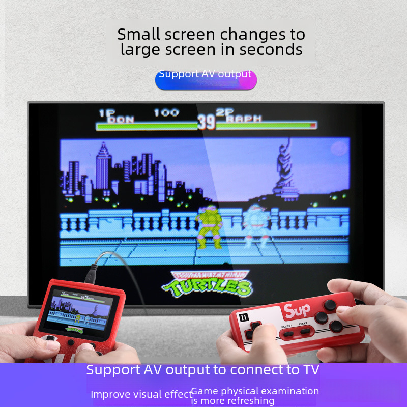 Popular cross-border hot sale Sup handheld game machine retro nostalgic mini eight-bit arcade double fight 400-in-one